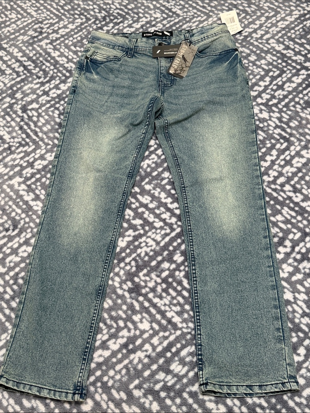 Men's Straight Jeans in Faded Blue -